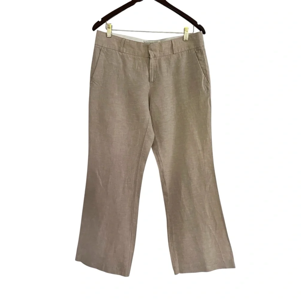 Banana Republic Straight Leg‎ Mid Rise Linen blend Trousers Size 8